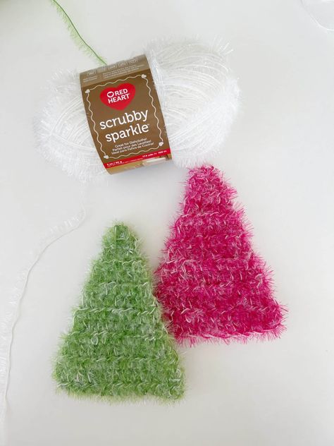 Crochet Dish Scrubby Tree - Daisy Farm Crafts Crochet Scrubbies Free Pattern Christmas, Christmas Scrubby Pattern, Crochet Dish Scrubbies Christmas, Crochet Christmas Scrubbies, Christmas Scrubbies, Crochet Dish Scrubbies Pattern Free, Dish Scrubbies Crochet Pattern Free, Crochet Dish Scrubbies, Scrubby Yarn Crochet Patterns