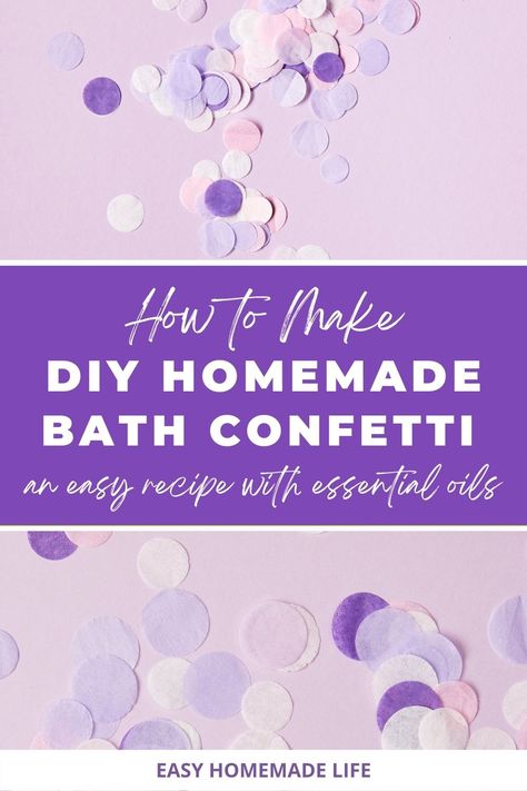 Make DIY bath confetti at home with rice paper by brushing on liquid soap with some color and essential oils. Add a handful to a bath and delight adults and children alike. It’s a great homemade gift idea and a thoughtful touch to add to any handmade spa gift basket, baby or wedding shower favors, and more! Bath Confetti, Diy Bubble Bath, Homemade Balm, Milk Bath Recipe, Super Simple Recipes, How To Make Bubbles, Homemade Gift Idea, Diy Confetti, Bath Bomb Recipes