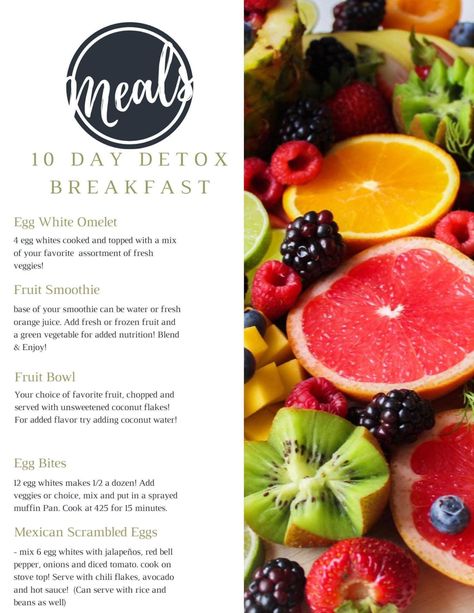 Thrive Diet, 10 Day Detox Diet, 10 Day Detox, Thrive Recipes, Detox Meal Plan, Detox Breakfast, Ideal Protein Recipes, Longevity Diet, Teething Remedies