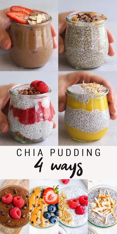 Pudding Recipes Healthy, Deserturi Raw Vegan, Chia Pudding Recipes Healthy, Makanan Rendah Kalori, Chia Puding, Resep Smoothie, Favorite Breakfast Recipes, Resep Diet, Chia Pudding Recipes