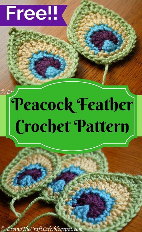 Crochet Feathers Free Pattern, Crochet Peacock, Feather Applique, Marque-pages Au Crochet, Peacock Crochet, Crochet Feather, Beau Crochet, Crochet Applique Patterns Free, شال كروشيه