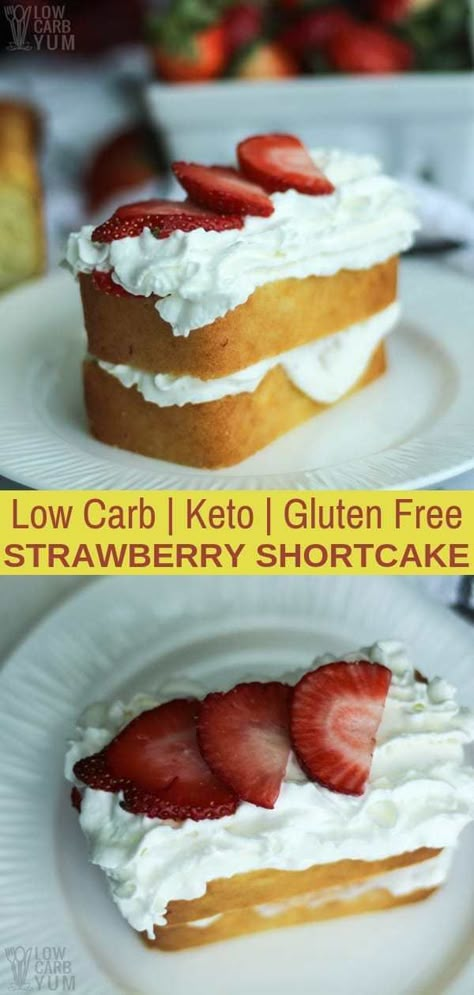 Almond Flour Pound Cake, Gluten Free Strawberry Shortcake, Strawberry Shortcakes, Dessert Mousse, Keto Cakes, Strawberry Shortcake Recipes, Keto Gluten Free, Shortcake Recipe, Sugar Free Low Carb