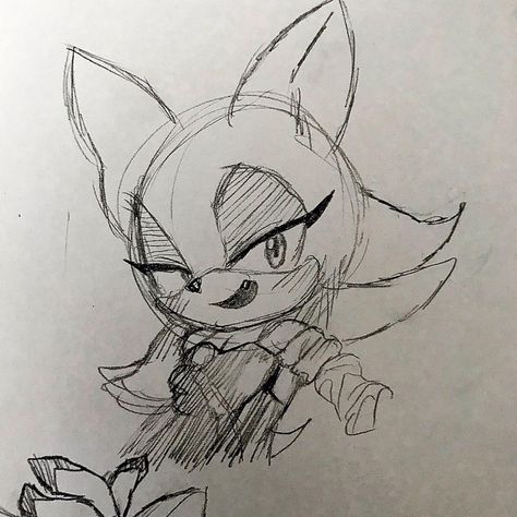 Rouge The Bat Sketch, Rouge Drawing, Bat Drawings, Pfp Sonic, Sonic Bases, Bat Sketch, Sonic Drawing, Sonic The Hedgehog 3, Team Dark