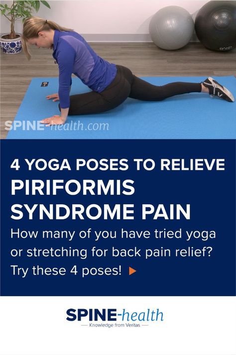 4 effective yoga stretches and exercises to help you find pain relief from piriformis syndrome and enjoy lasting relief. Piriformis Stretch Exercises, Piriformis Exercises, Piriformis Syndrome Exercises, Back Pain Exercise, Exercises For Back Pain, Stretches Exercises, Simple Yoga Poses, Simple Stretches, Exercises For Back