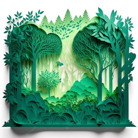 Layered Paper Art, Cutout Art, Paper Cutout Art, 3d Paper Art, Layered Art, Diy Projects For Beginners, Paper Sculptures, Paper Tree, 3d Paper Crafts