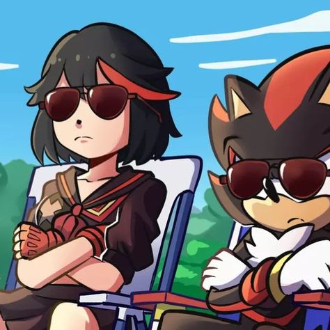 Stefan Guizzo on Instagram: "Drawing I did of Shadow and Ryuko at the beach. Hating every minute of it.  - - #shadowthehedgehog #fanart #animeart #anime #digitalart #art #ryuko #killlakill #artistoninstagram #instaart #illustration" Satsuki Kiryuin Fanart, Ryuko Matoi Fanart, Sonic Plug, Ryuko Matoi Icon, Kill La Kill Fanart, Kill La Kill Cosplay, Kill La Kill Art, Kill A Kill, Satsuki Kiryuin