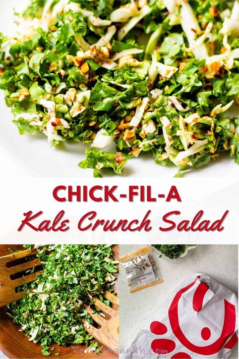 Chick Fil A Kale Salad Recipe, Kale Crunch Salad, Kale Salad Dressing, Curly Kale, Crunch Salad, Dijon Dressing, Kale Salad Recipes, Kale Recipes, Healthy Side Dish