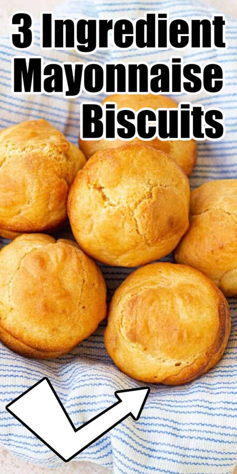 We have recipes for 3 ingredient mayonnaise biscuits in a muffin tin and Bisquick mayonnaise biscuits too. Both turn out fluffy and moist. Bisquick Mayonnaise Biscuits, Biscuits With Mayonnaise, Mayonnaise Bread Recipe, Mayonnaise Rolls Easy, Mayo Biscuits Recipes, Mayonnaise Biscuits Recipes, Mayonnaise Muffins Recipe, Mayonnaise Muffins, Mayo Biscuits