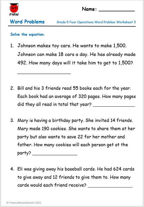 Grade 7 Math Worksheets Word Problems, Real World Math Problems, Grade 5 Math Worksheets Word Problems, Math Problems For 4th Grade, Grade 5 Word Problems, Word Problems 4th Grade, Year 5 Maths, Primary Worksheets, Grade 5 Math Worksheets