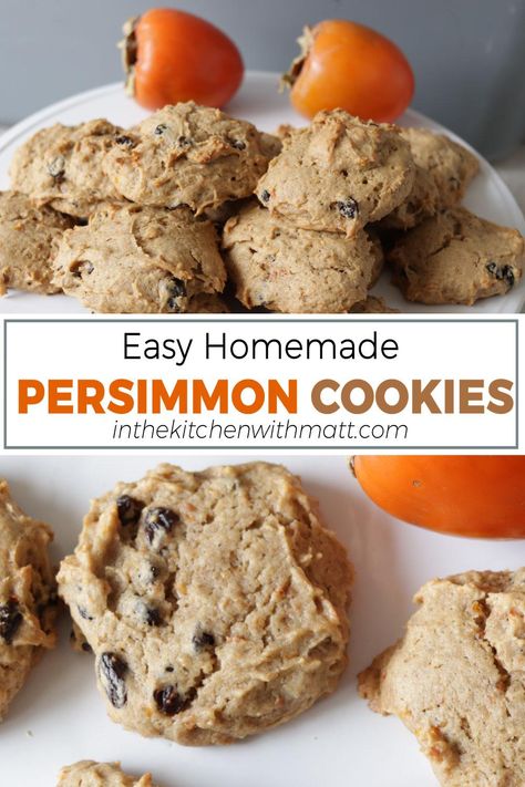 Cookies kaki Persimmon Cookie Recipe, Persimmon Cookies, Love Bakes Good Cakes, Raisin Cookie, Recipes By Ingredients, Pumpkin Cookie, Cutout Sugar Cookies, Raisin Cookies, Best Food Ever