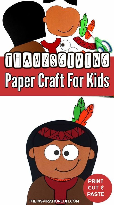 Toddler Thanksgiving Crafts, Paper Crafts Preschool, Kids Thanksgiving Games, Rock Painting Halloween, Kids Crafts Preschool, Crafts For Kids Thanksgiving, Native American Thanksgiving, Cute Paper Crafts, Thankful Activities