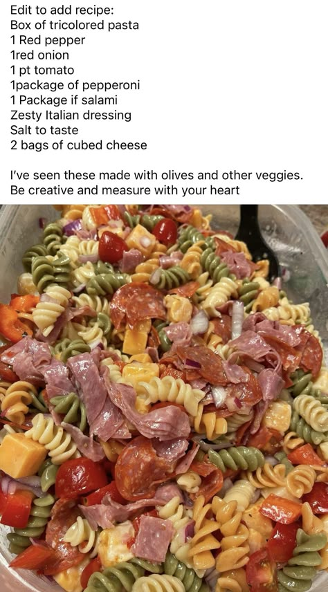 Pasta Salad With Pepperoni And Salami, Pasta Salad Salami Italian Dressing, Pasta Salami Salad, Pasta Salad Recipes With Salami, Pasta Salad With Cheese Cubes, Salami Pasta Salad, Pasta Salad With Salami, Pasta Salad With Pepperoni, Pepperoni Pasta Salad