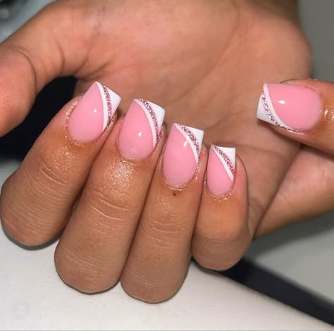 Pink Biab Nails, Short Biab Nail Designs, Pink Acrylic Nails Short, Acrylic Nails Short Square, Short Square Nails Design Ideas, Biab Nail, Camo Nails, Sns Nails Colors, Acrylic Nails Short