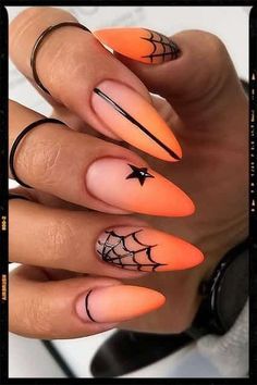 Fun Halloween Nails, Holloween Nails, Cute Halloween Nails, Halloween Press On Nails, Halloween Acrylic Nails, Nagel Tips, Fake Nails With Glue, Halloween Nail Designs, Halloween Nail