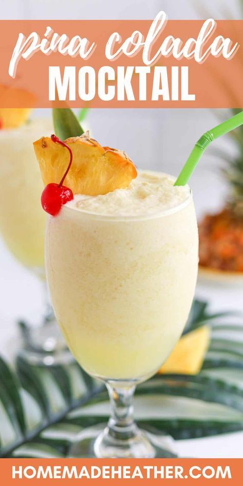 Pineapple Cup Drinks, Pina Colada Recipe Non Alcoholic, Healthy Pina Colada, Pina Colada Mocktail, Drinks With Pineapple Juice, Tropical Drink Recipes, Pineapple Juice Recipes, Pina Colada Drinks, Caribbean Drinks