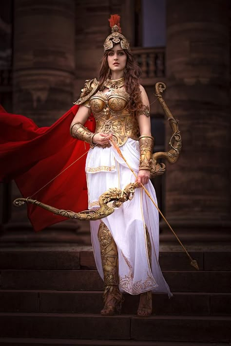 Halloween Costumes Greek Goddess, Fantasy Poses Reference, Artemis Cosplay, Fantasy Poses, Greek Goddess Athena, Women Warrior, Shark Boy, Goddess Athena, Athena Goddess