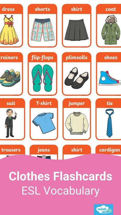 Esl Clothes, Vocabulary Clothes, Speaking Activities Esl, Image Recognition, English Conversation Learning, Esl Vocabulary, Singular And Plural, Speaking Activities, Esl Teachers