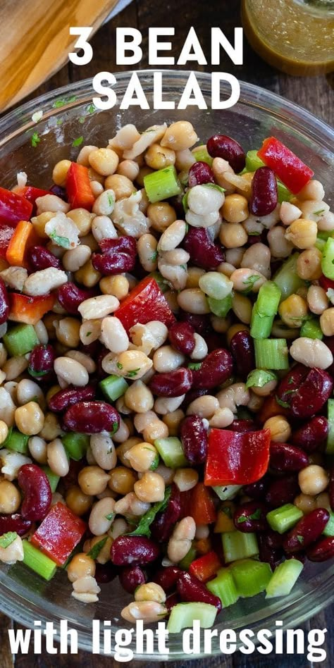 Bean Salad Recipes Easy, Bean Salad Dressing, 3 Bean Salad, Salad Recipes Easy, Bean Salads, Bean Salad Recipe, Three Bean Salad, Crazy For Crust, Vegetarian Salad Recipes