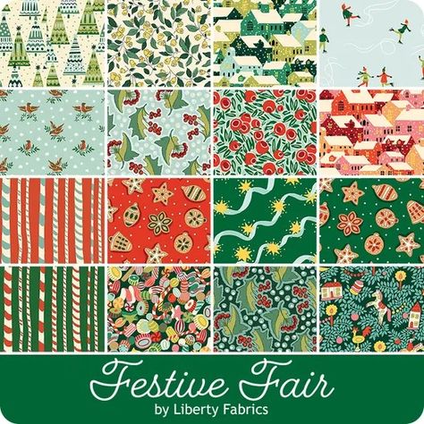 Festive Fair Fat Quarter Bundle | Liberty Fabrics | Fat Quarter Shop London Holiday, Liberty Fabrics, Coffee Sleeve, Holiday Fabric, Fat Quarter Shop, Kids Apron, Christmas Charms, Christmas Quilt, Fat Quarter Bundles