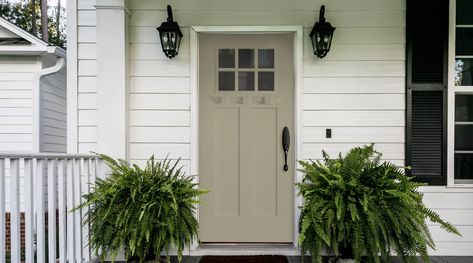 Contemporary & Modern Front Door Ideas | Pella Facade Landscaping, Craftsman Style Front Doors, Fiberglass Front Entry Doors, Pella Doors, Craftsman Front Door, Entry Door Replacement, Craftsman Entry, Craftsman Front Doors, Modern Entry Doors