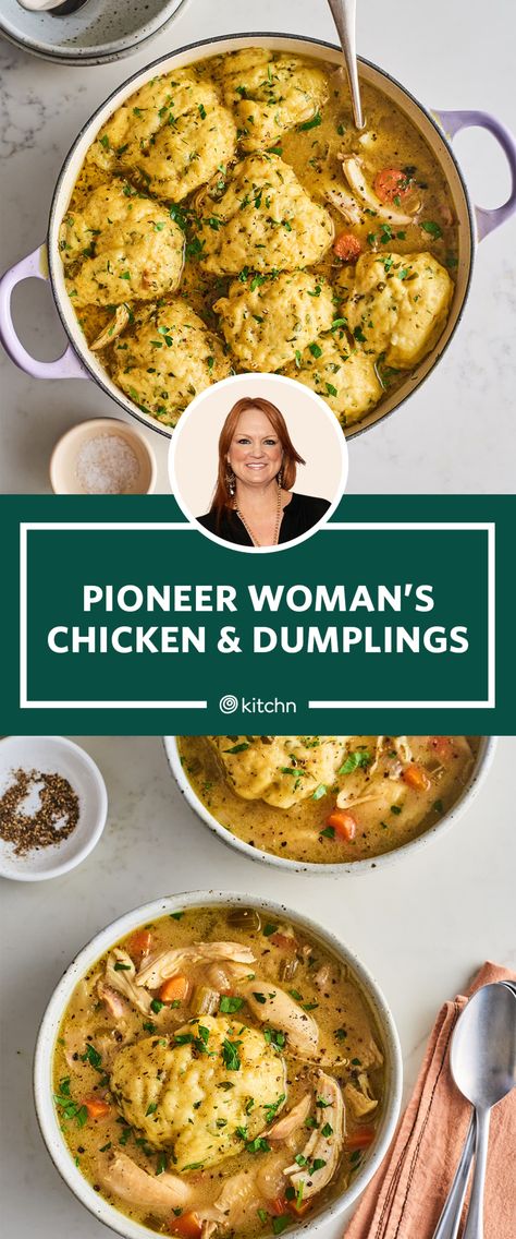 Pioneer Woman Recipes Dinner, Best Chicken And Dumplings, Pioneer Woman Chicken, Chicken Dumpling Soup, Chicken Dumplings Recipe, Ree Drummond Recipes, Chicken And Dumplings Recipe, Grandbaby Cakes, Homemade Chicken And Dumplings