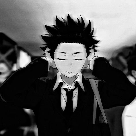 A Silent Voice Shoya Icon, Anime Ppf Black, Shoya Ishida Manga, Silent Anime, Silent Voice Aesthetic, Shoya Ishida Pfp, Shoya Ishida Icon, A Silent Voice Pfp, Anime Pfp Male