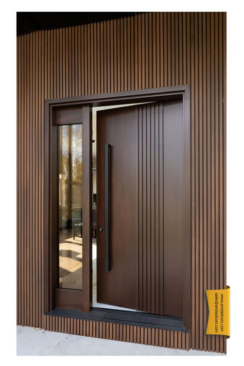 Explore our sleek modern door with a swipe! Featuring a stylish exterior and seamless interior integration, it's the perfect touch for contemporary homes. Seamless Door, Modern Wooden Doors Jali, Main Doors Teak Wood, Modern Teak Wood Main Doors, Teak Wood Main Door Design Entrance Modern Single Door Indian, Modern Wood Front Door Us Door & More Inc, Modern Exterior Doors, Wooden Front Door Design, Home Door Design