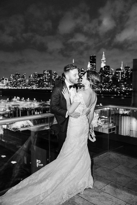 Brooklyn Rooftop Wedding, New York Fall Wedding, Nyc Wedding Aesthetic, Big Wedding Venues, Engagement Party Venue, Huge Wedding, Brooklyn Wedding Venues, City Wedding Venues, Wedding Nyc