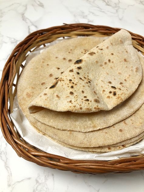 How To Make Soft Roti | Tempting Treat Pesto Tortilla, Soft Roti, Indian Flatbread, Rangoli Designs Photos, Recipes To Try At Home, Flour Mill, Chapati, Pesto Pasta, Food Board