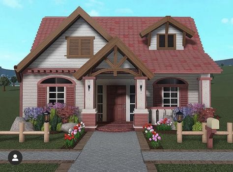 Cottage Core Bloxburg House, Bloxburg Cottage, House Decorating Ideas Apartments, Small House Layout, Tiny House Layout, Diy House Plans, House Floor Design, House Design Pictures, Casa Vintage