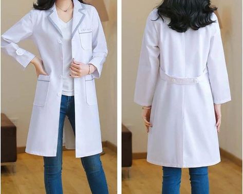 Lab Coat Fashion, Kids Lab Coat, Doctor White Coat, Women's Lab Coats, Women's Lab Coat, Áo Blu, Nurse Dress, Doctor Coat, Scrub Suit