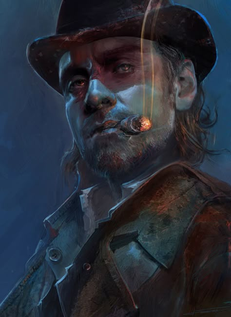 Undisclosed feature development concept, David Freeman on ArtStation at https://www.artstation.com/artwork/5XL16w Madness Character Design, Dishonored Character Art, Bandit Character Art, Western Character Design, Blades In The Dark Characters, Call Of Cthulhu Rpg, Blades In The Dark, Ant Man And The Wasp, Western Artwork