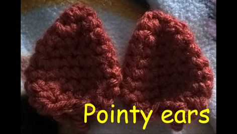 Pointy ears - YouTube Crochet Cat Ears, Crochet Flower Headbands, Crochet Appliqué, Crochet Mask, Pointy Ears, Pointed Ears, Crochet Triangle, Animals Crochet, Free Cats