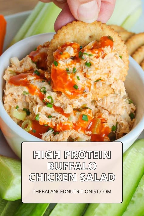 For a satisfying chicken lunch, try this healthy buffalo chicken recipe. Buffalo chicken salad with greek yogurt is the perfect lunch idea! This prep ahead lunch can be enjoyed on a wrap, in a sandwich, or scooped up with crackers. Buffalo Chicken Salad Recipe, Stuffed Celery, Grilled Buffalo Chicken, Blue Cheese Crumbles, Celery Recipes, Delicious Chicken Salad, Easy Buffalo Chicken, Buffalo Chicken Sandwiches, Homemade Buffalo Sauce