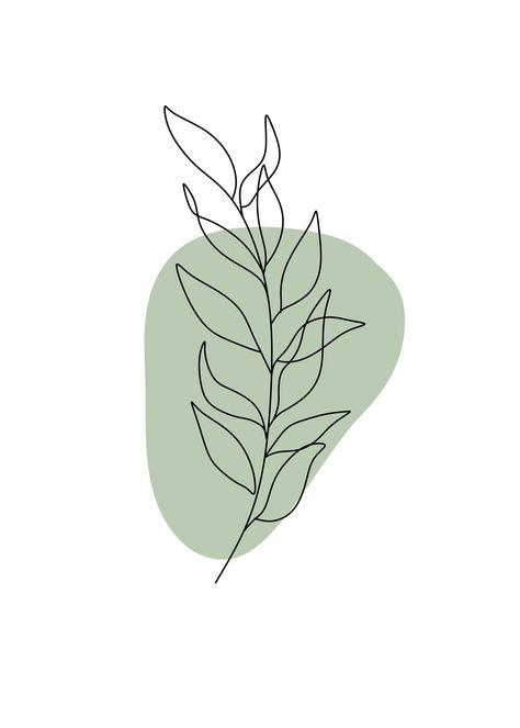 Line Art Plant Digital Download - Minimalist Art - Abstract Modern Wall Art - Downloadable Wall & Desk Decor - #logo #logodesign #elegantlogo Wall Desk Decor, Plant Line Art, Minimalist Art Abstract, Boho Artwork, Green Pictures, Drawing Poster, Art Abstract Modern, Green Paintings, Leaf Drawing