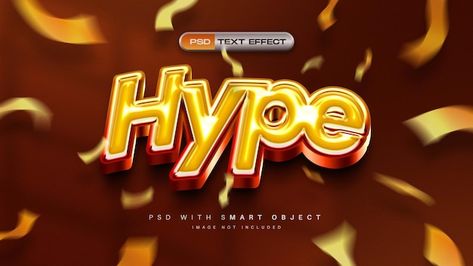 Hype gold 3d bold text effect | Free Psd #Freepik #freepsd #text-effect #text #smart-object #mockup-typography Text Mockup Free Psd, Psd Text Effect, Psd Free Photoshop Templates, Photopea Psd, 3d Text Photoshop, Text Effects Photoshop, Bold Typography Design, Typography Psd, Free Photoshop Text