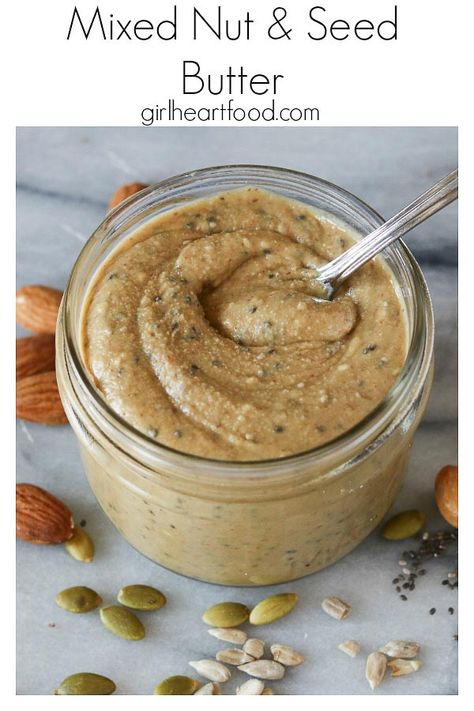 Mixed Nut Butter, Homemade Pumpkin Seeds, Nut Butter Recipes, Butter At Home, Homemade Almond Butter, Homemade Nut Butter, Morning Toast, Sunflower Pumpkin, Pumpkin Seed Butter