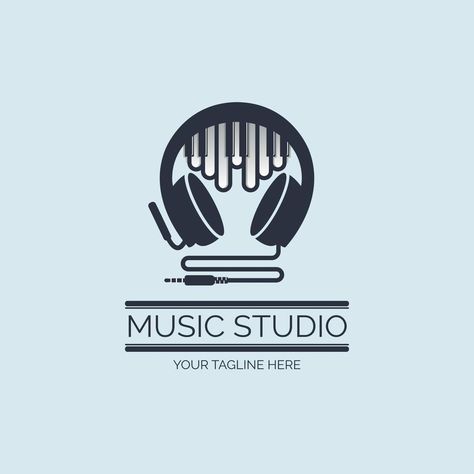 Piano tuts earphone music studio recording logo design template for brand or company and other Music Studio Logo Design, Music Brand Logo, Music Company Logo, Recording Studio Logo, Music Studio Logo, Music Logo Design, Vinyl Art Toys, Light Background Images, Writing Space