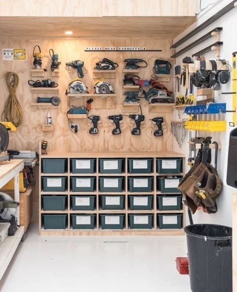 Tool Wall Organization, Garage Workshop Layout, Workbench Designs, Garage Attic, Garage Workshop Organization, Garage Tool Storage, Building House Plans Designs, Tool Shed, Garage Work Bench