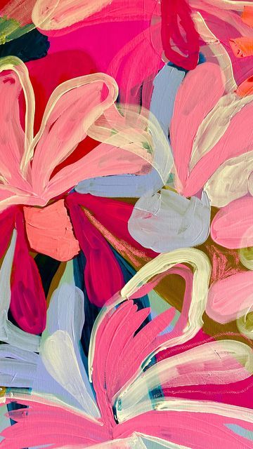 Pink Blue Green Aesthetic, Floral Prints Pattern Textile Design, Pattern Painting Ideas, Abstract Painting Inspiration, Abstract Wallpaper Aesthetic, Tropical Illustration Graphics, Abstract Pattern Wallpaper, Highlighter Art, Blue Flower Wall