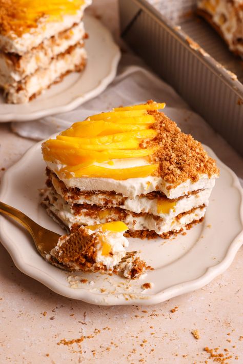 Easy Mango Float - BAKE WITH ZOHA Mango Float, 3d Wallpaper Cute, Mango Dessert, Fake Photo Short Hair, Biscoff Cookies, Mango Fruit, Handwriting Styles, Bake Recipes, Secret Photo