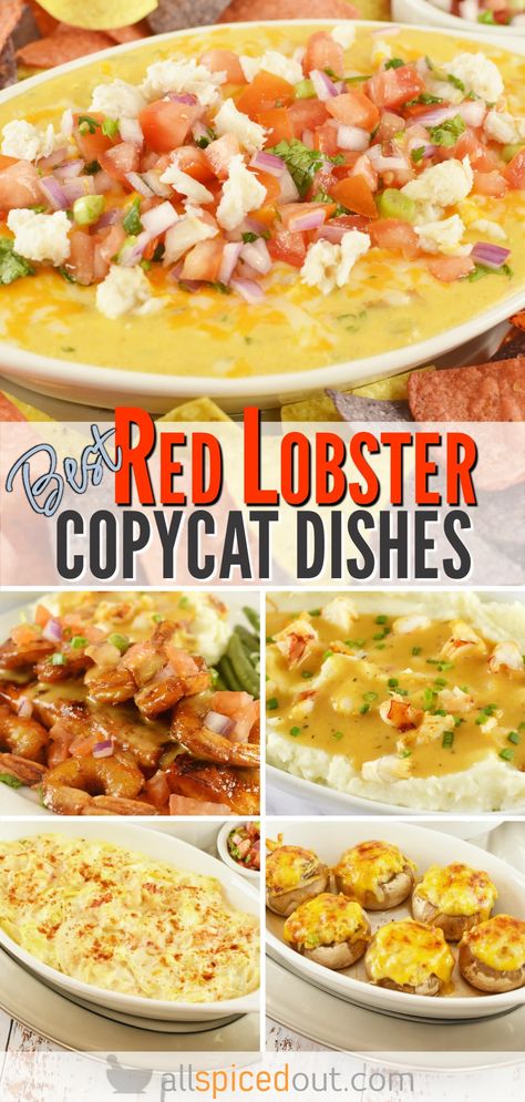 The Best Easy Red Lobster Copycat Recipes - All Spiced Out Copycat Red Lobster Recipes, Red Lobster Lobster Tail Recipes, Red Lobster Dip Recipe, Lobster Mashed Potatoes Red Lobster, Red Lobster Walts Favorite Shrimp Recipe, Red Lobster Menu Dinners, Red Lobster Lobster Mashed Potatoes, Red Lobster Pasta Recipes, Red Lobster Mussels Recipe