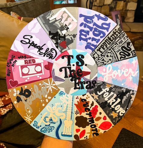 Taylor Swift Eras Tour Vinyl Painted Vinyl Revord Taylor Swift Albums Taylor Swift painted vinyl record Painted Vinyl Record, Taylor Swift Cd, Vinyl Record Art Ideas, Painted Records, Taylor Swift Albums, Vinyl Paintings, Painted Vinyl Records, Taylor Swift Birthday Party Ideas, Taylor Swift Drawing