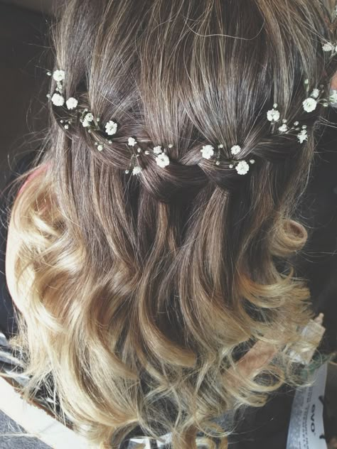 Hair With Flowers, Natural Wedding Hairstyles, Flower Girl Hair, Wedding Hair Styles, Waterfall Braid, Flowers In Her Hair, Flower Girl Hairstyles, Couples Wedding, Wedding Hair And Makeup