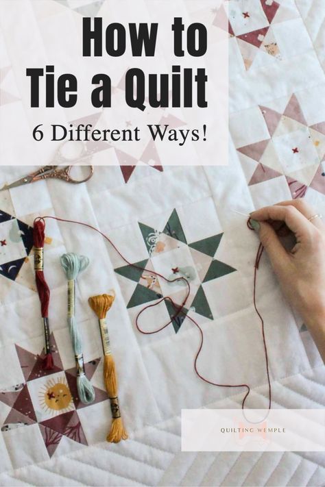 Easy Hand Quilting, Hand Quilting Technique, Rag Quilt Tutorial, Hand Quilting Designs, Hand Quilting Patterns, Make A Quilt, Tie Quilt, Quilt Sewing Patterns, Quilt Tutorial