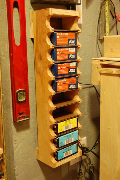 Screw storage Hanging Screw Storage, Woodworking Shop Layout, Woodworking Storage, Garage Shed, Diy Garage Storage, French Cleat, Garage Storage Organization, Workshop Organization, Shop Layout