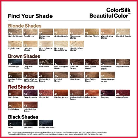 Revlon Colorsilk Hair Color, Medium Golden Brown [43] : Amazon.ca: Beauty & Personal Care Revlon Hair Color Chart, Red And Platinum Hair, Platinum Hair Dye, Long Lasting Hair Color, Revlon Hair Color, Ammonia Free Hair Color, How To Dye Hair At Home, Medium Ash Blonde, Revlon Colorsilk