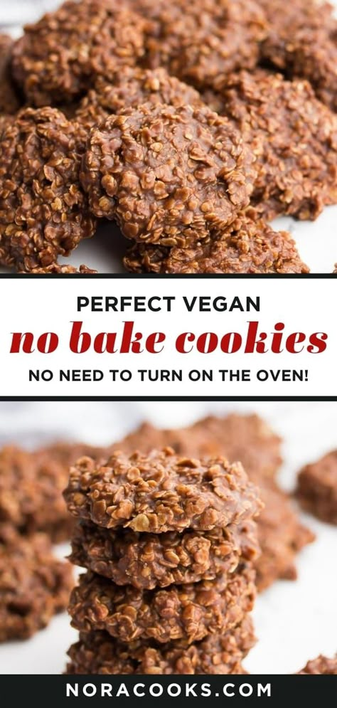 Vegan No Bake Cookies, Vegan No Bake, Alpha Gal, Dessert Oreo, Vegan Baking Recipes, Vegan Cookies Recipes, Easy Vegan Dessert, Plant Based Desserts, Chocolate And Peanut Butter