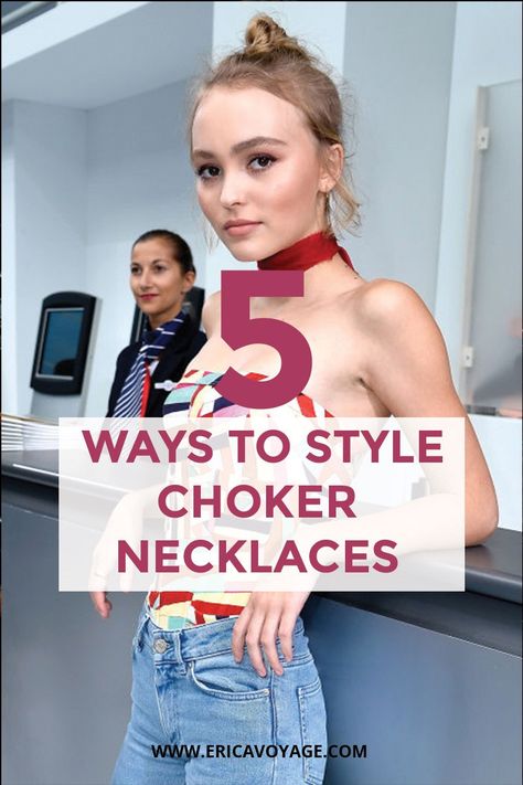 Choker necklaces trend are back: Whether your style is classy, punk, edgy, there’s so many different ways to make this accessory work with your outfit. Classy Punk, Choker Necklace Outfit, Choker Outfit, 90s Trends, Edgy Accessories, Dressing Sense, Necklace Outfit, Trending Necklaces, Womens Fashion Edgy