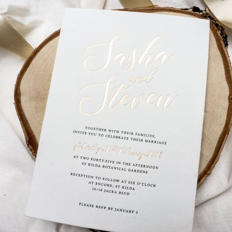 Gold Letterpress Wedding Invitations, Guest List Template, Online Wedding Invitations, Gold Foil Invitation, Garden Reception, Wedding Invitations Online, Table Place Cards, 2025 Wedding, Letterpress Wedding Invitations